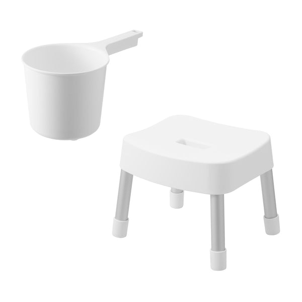 山崎実業MISTマグネット風呂イスSH25+マグネット手おけ2点セットミスト