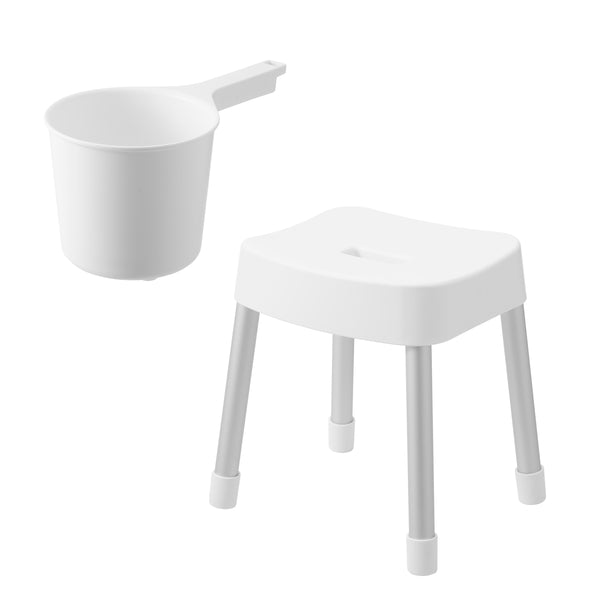 山崎実業MISTマグネット風呂イスSH35+マグネット手おけ2点セットミスト