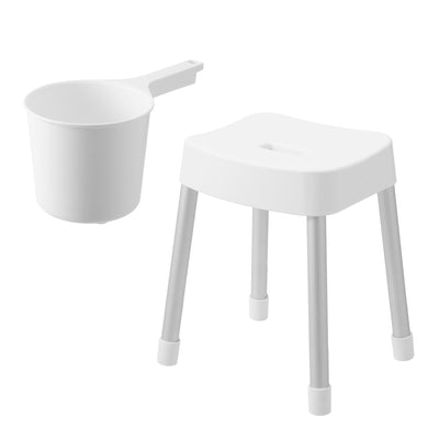 山崎実業 MIST マグネット風呂イス SH40+マグネット手おけ 2点セット ミスト