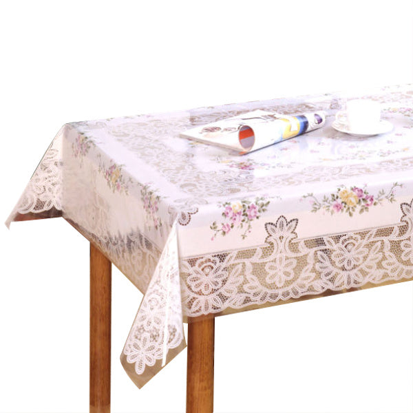 テーブルクロス 135×185cm MGプリントレース マリーナ 樹脂製 日本製