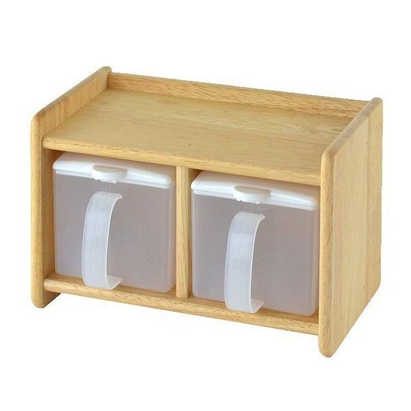 スパイスラック 調味料ストッカー 2個組 木製