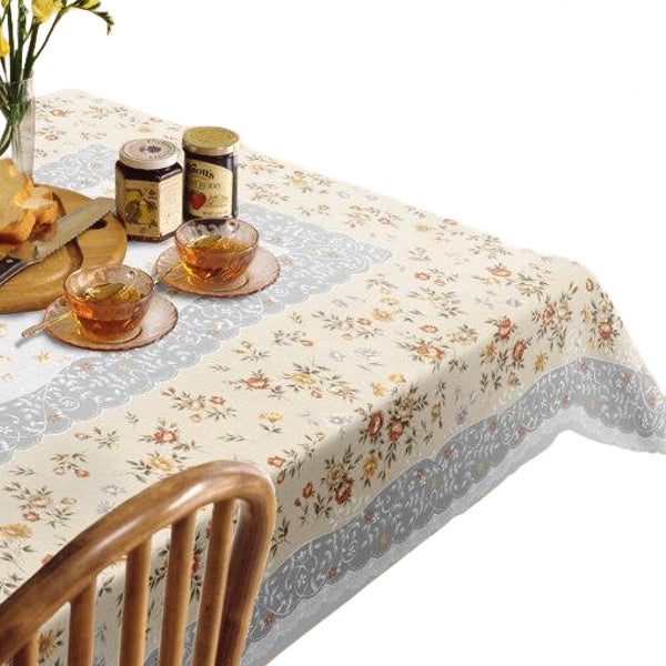 テーブルクロス 135×185cm MGプリントレース オルシア 樹脂製 日本製