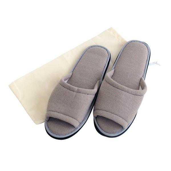 スリッパ 備長炭シート入り 携帯スリッパ タオル地