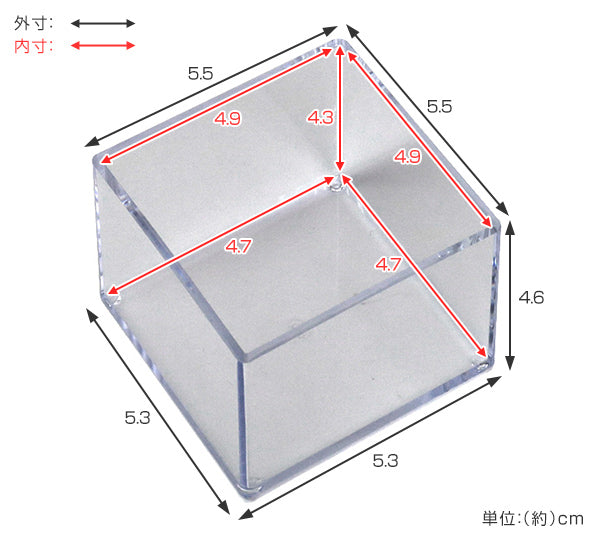 クリアケース 小物ケース 透明 収納 デスコシリーズ 約 幅6×奥行6×高さ5cm