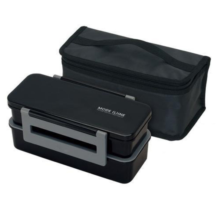 弁当箱2段ロック式大容量1300ml箸付きバッグ付きモードライン