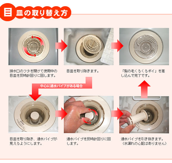 排水口受け髪の毛くるくるポイ新型Cタイプ