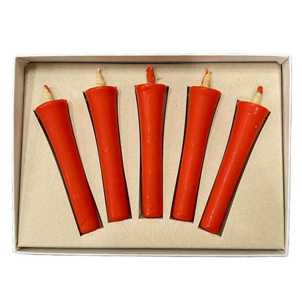 和ろうそく2号朱色5本入り箱入り仏具日本製