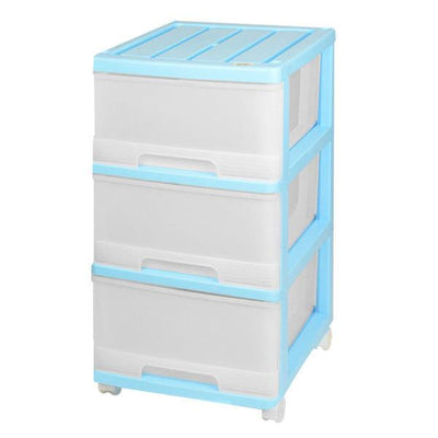 収納ケース 深型 3段 引き出し カラフルカラー キャスター付き プラスチック製