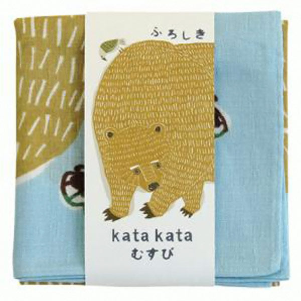 風呂敷　中巾 チーフ　katakata　むすび　くまととり　50cm　ふろしき　ナフキン　ランチクロス　綿100％