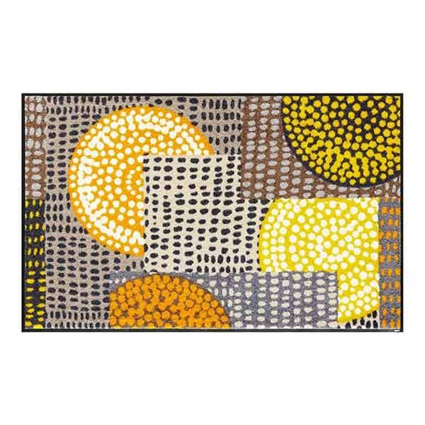 玄関マット　wash+dry　ウォッシュアンドドライ　Ethno Pop orange　75×120cm