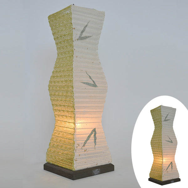 テーブルライト　和紙　テーブルランプ　笹X麻葉萌葱