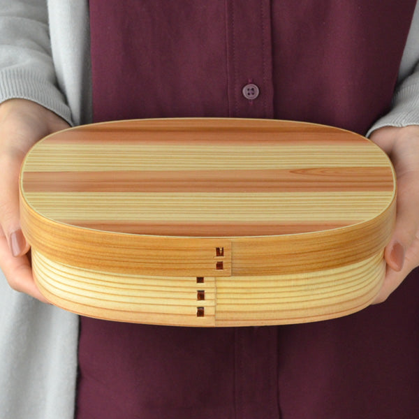 お弁当箱　わっぱ弁当　杉　一段　1100ml　仕切り付き　木製