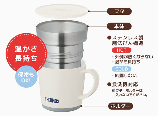 マグカップ サーモス thermos 保温マグカップ 240ml ステンレス製 フタ付き JDC-241 -4