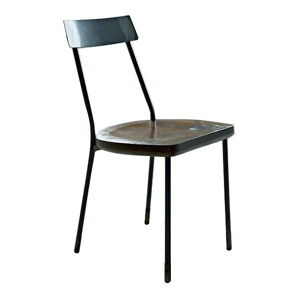 チェアー　メタルチェアー　ガンメタル