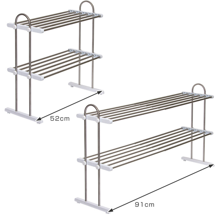 水切りラック 2段 伸縮式 幅52～91cm ステンレス 組立式 -5
