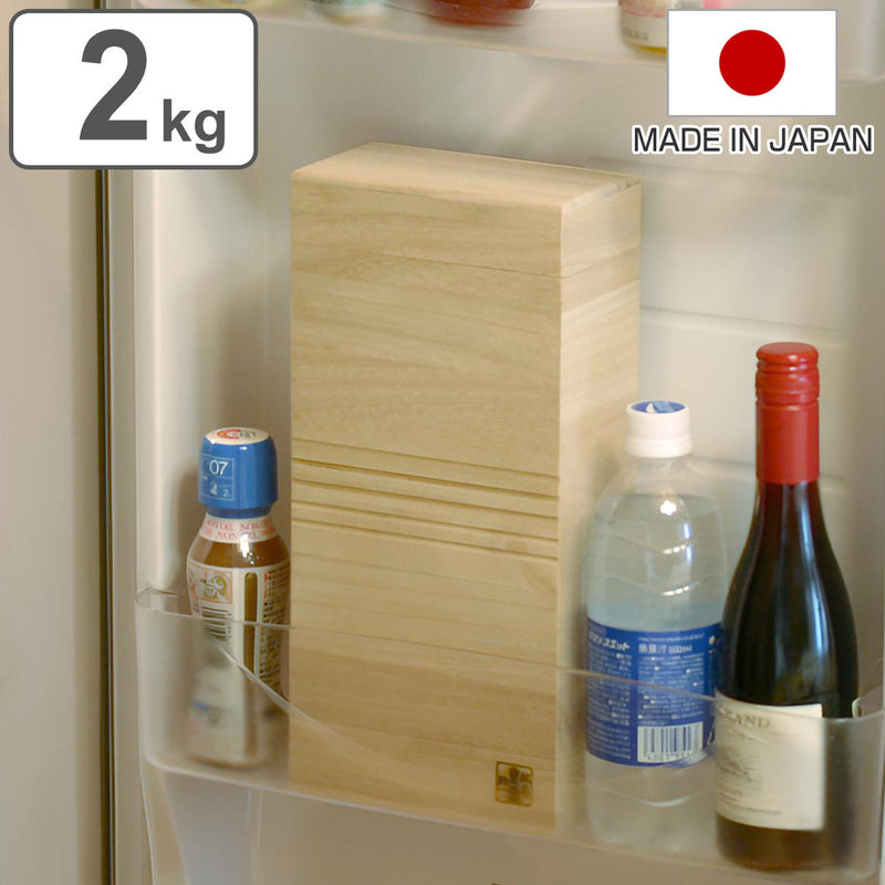 米びつ桐製2kg冷蔵庫用無地