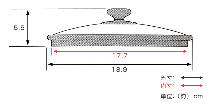 フライパン蓋 18cm用 強化ガラス製 鍋蓋 LOOK LIFE -3