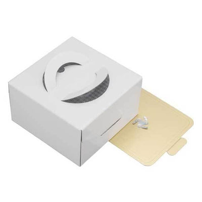 ケーキボックス　ケーキ箱　15cm用　トレー付き　ホワイト