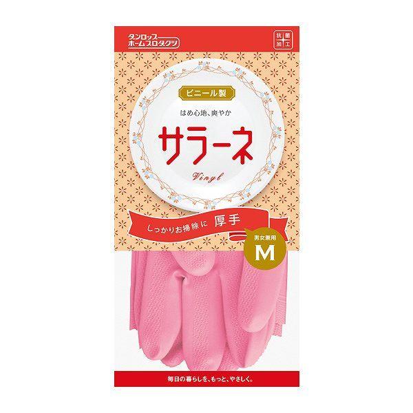 ビニール手袋 M 厚手 サラーネ ピンク