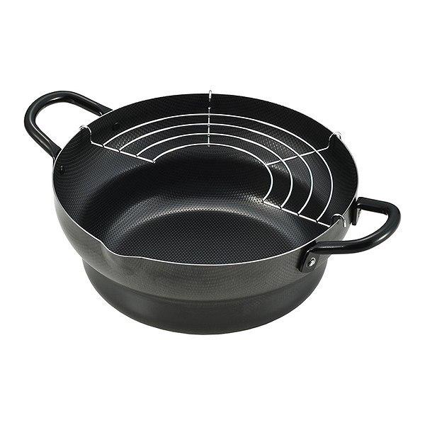 天ぷら鍋 郷技 24cm 段付き天ぷら鍋 揚げ網付き 鉄製 IH対応