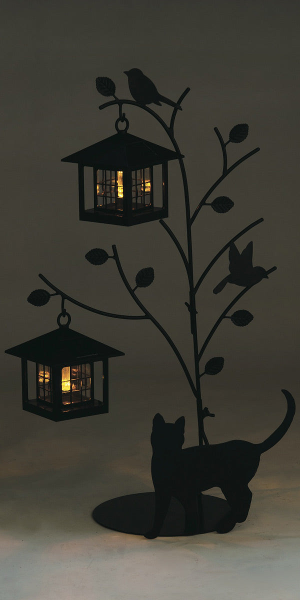 シルエットソーラー　Tree＆Dog　Tree＆Cat　2灯
