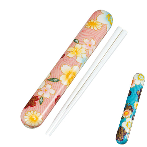 箸＆箸箱セット　日本製　布貼箸箱セット　HAKOYA（ハコヤ） 18cm　加賀桜