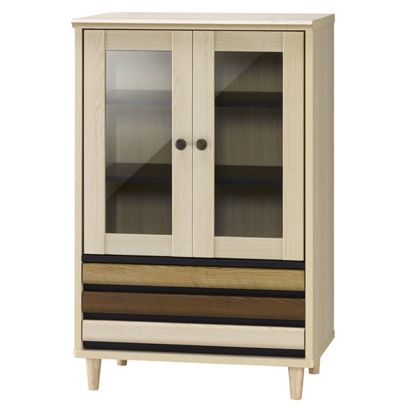 キャビネット　ガラス扉　北欧風　モダンデザイン　オルネ　幅59cm