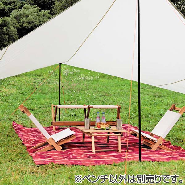 折りたたみベンチ　2人掛け　木製　キャンプ用品　ガーデンファニチャー