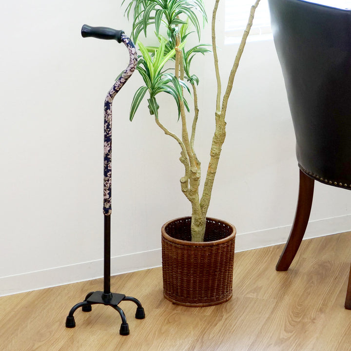 杖4点杖青花柄軽量多点杖ステッキ介護自立式