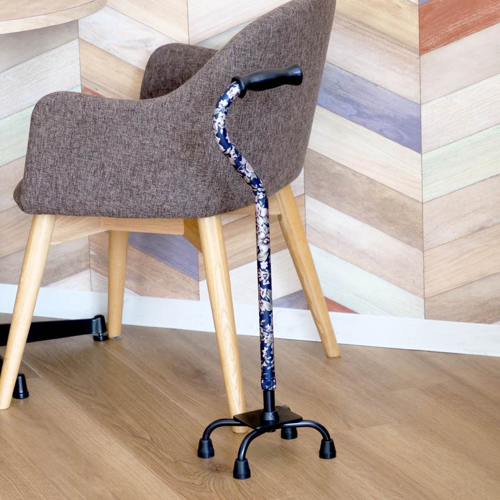 杖4点杖青花柄軽量多点杖ステッキ介護自立式