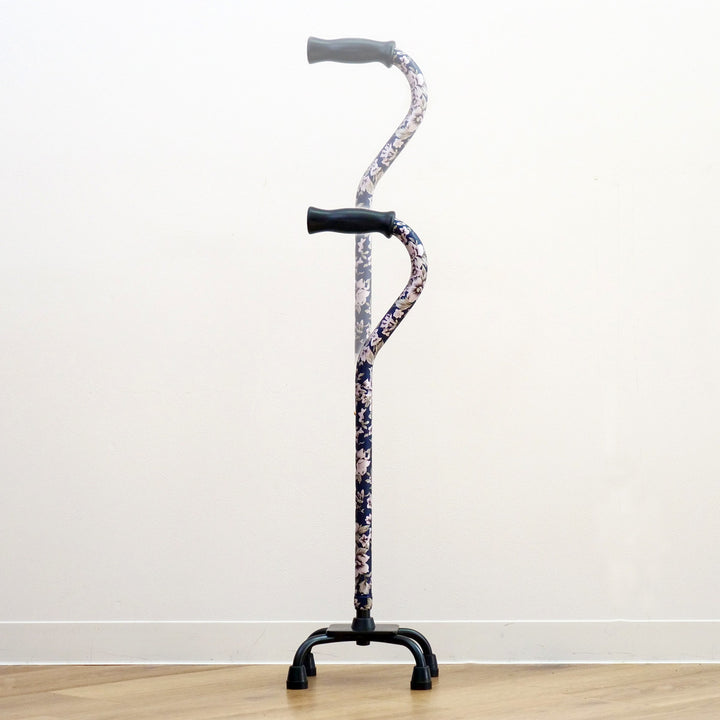 杖4点杖青花柄軽量多点杖ステッキ介護自立式