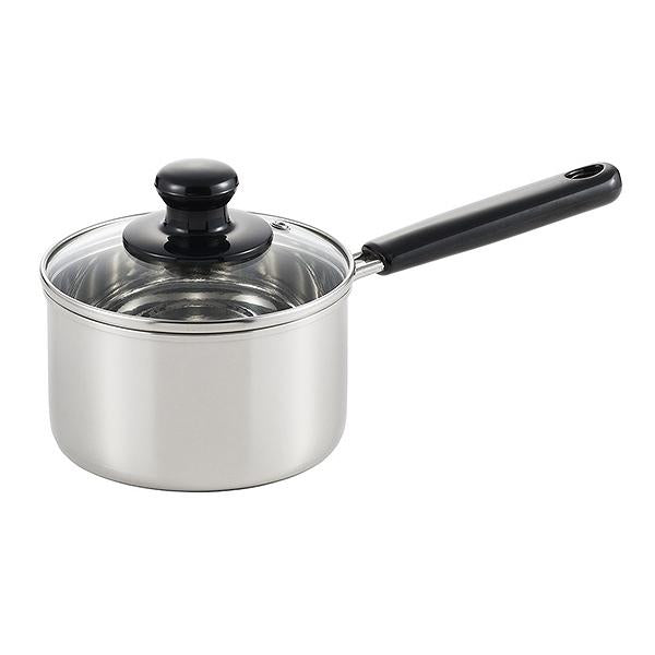 片手鍋　クックルック　14cm　ガラス蓋付き　ステンレス製　IH対応　日本製