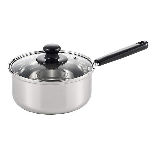 片手鍋　クックルック　18cm　ガラス蓋付き　ステンレス製　IH対応　日本製