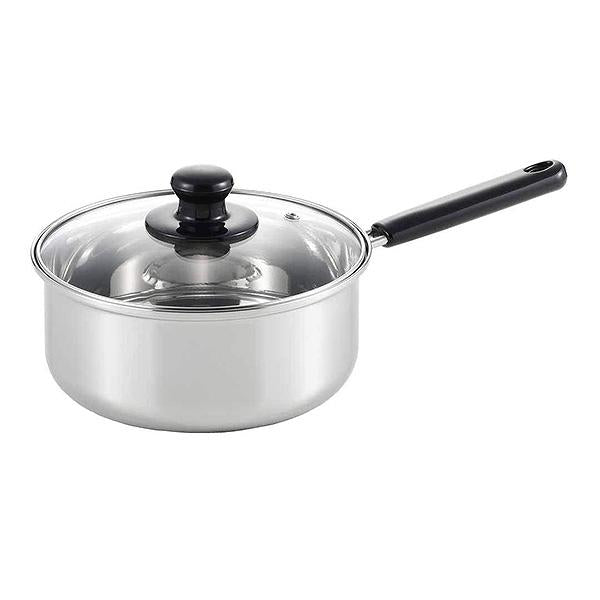 片手鍋　クックルック　20cm　ガラス蓋付き　ステンレス製　IH対応　日本製