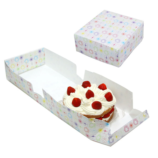 ケーキボックス　ケーキ型　フラット　18cm用　フラワー　日本製