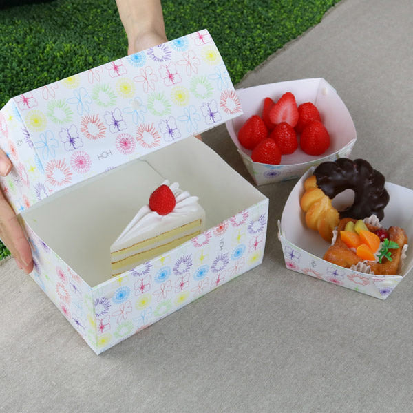 ケーキボックス　ケーキ型　フラット　18cm用　フラワー　日本製