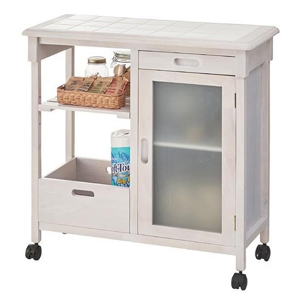 キッチンワゴン ワイド タイルトップ フレンチカントリー Natura 幅88cm