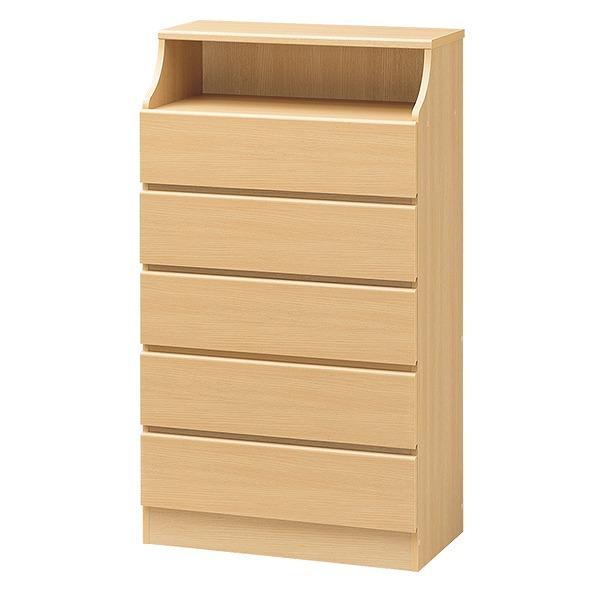 チェスト 5段 オープンスペース付 シンプルデザイン CHESCA 幅75cm