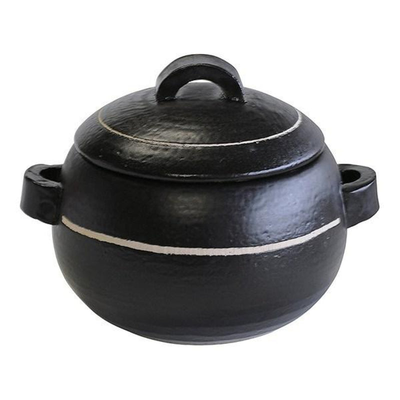 炊飯土鍋3合炊直火専用ラインブラック萬古焼日本製