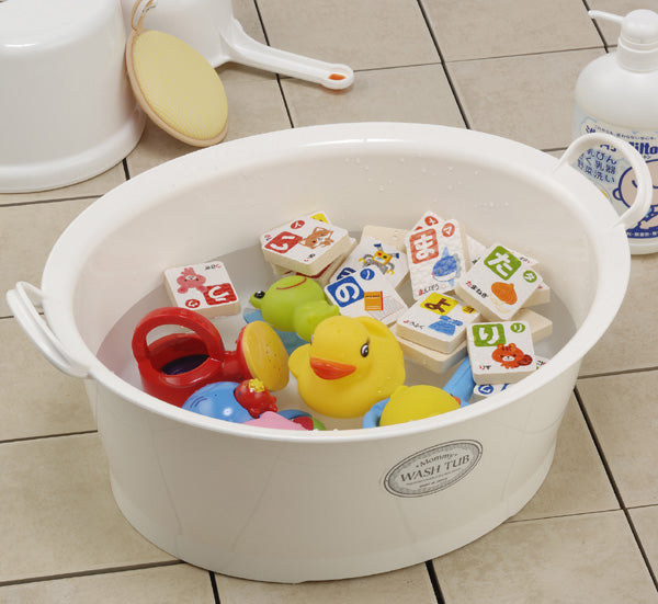 ウォッシュタブ 12L タライ 洗濯用 排水栓付き 楕円形 オーバル