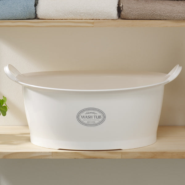 ウォッシュタブ 12L タライ 洗濯用 排水栓付き 楕円形 オーバル型 洗い