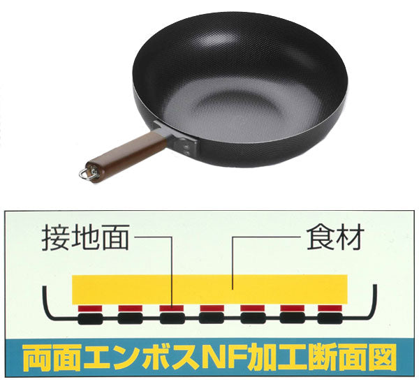 炒め鍋 両面エンボス加工 鉄製いため鍋 28cm IH対応 日本製