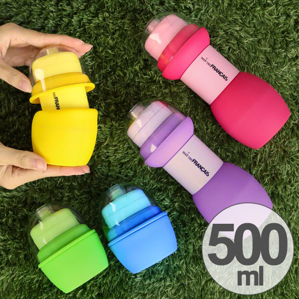 水筒　たためるシリコンボトル　折りたたみ　500ml　メトレフランセ