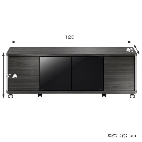 テレビ台　AVラック　ハイタイプ　キャスター付　52V型対応　GD　幅120cm