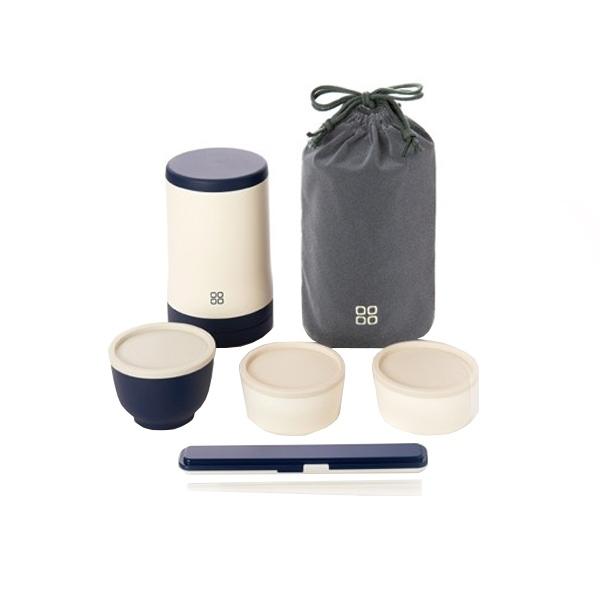 ランチジャー　保温　弁当箱　3段　ステンレス　570ml　箸付き