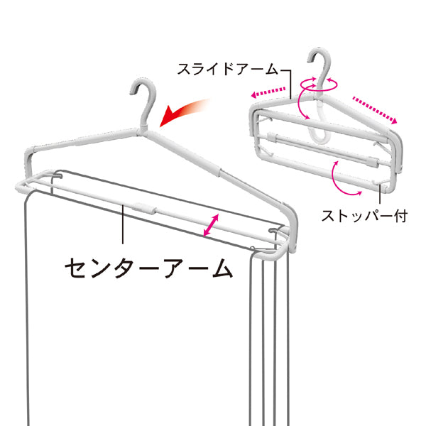 洗濯ハンガー　ＰＨ　室内干し　伸縮バスタオルハンガー