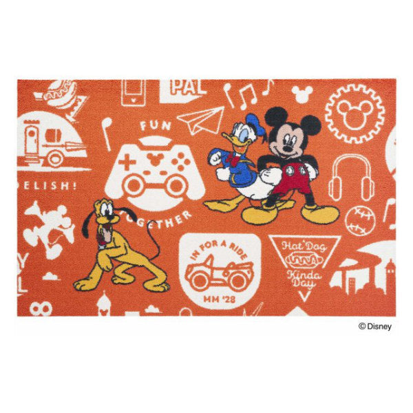 玄関マット 75×120cm 屋内屋外兼用 ミッキーと仲間達