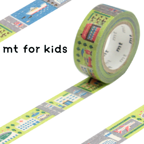 マスキングテープ　mt　for　kids　work　町　幅15mm