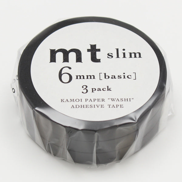 マスキングテープ　スリム　mt　slim　J　マットブラック　幅6mm