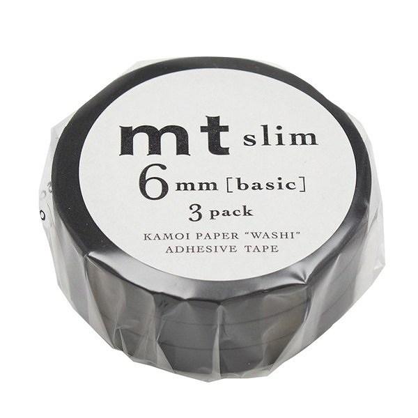 マスキングテープ　スリム　mt　slim　J　マットブラック　幅6mm